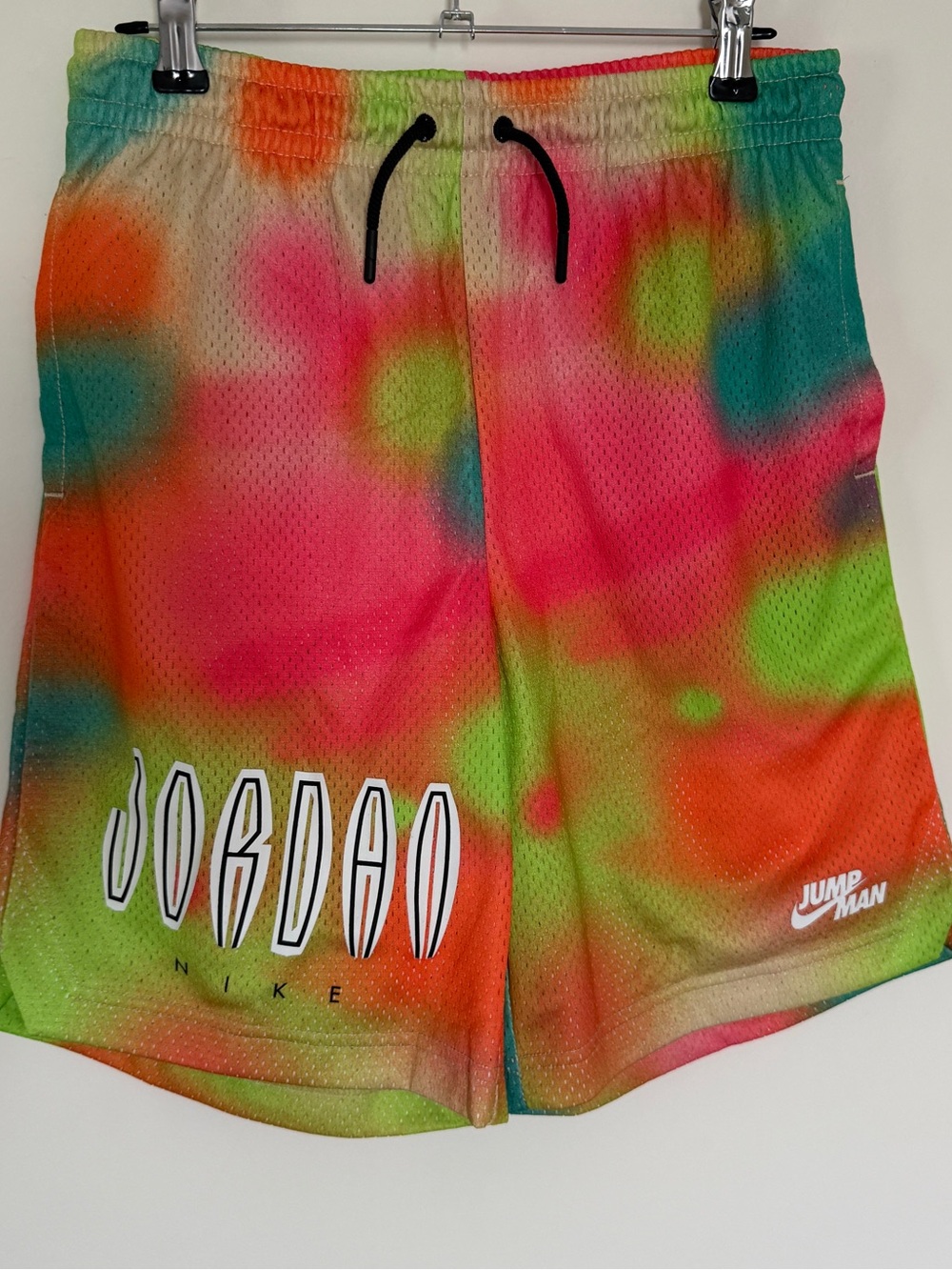 Nike Jordan Jumpman Boys Mesh Basketball Shorts Multicolor Tie Dye Youth Large